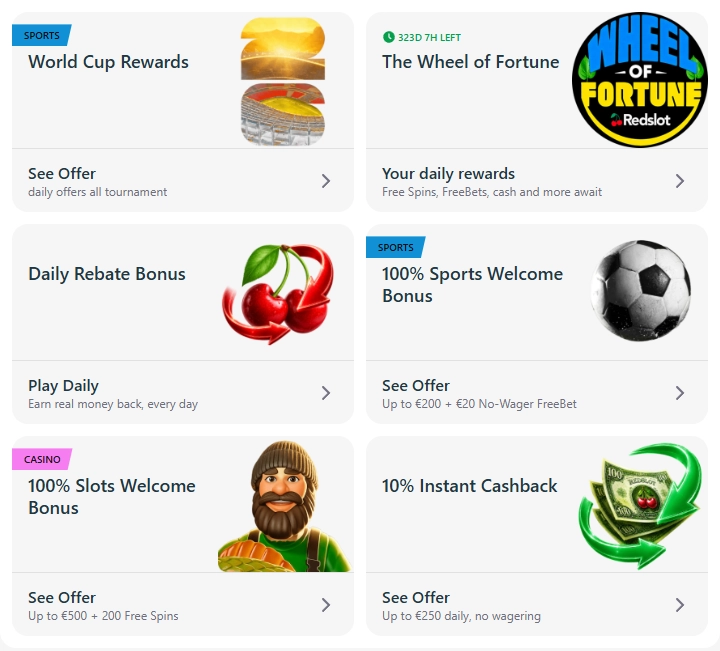 Redslot Casino welcome bonuses and ongoing promotions